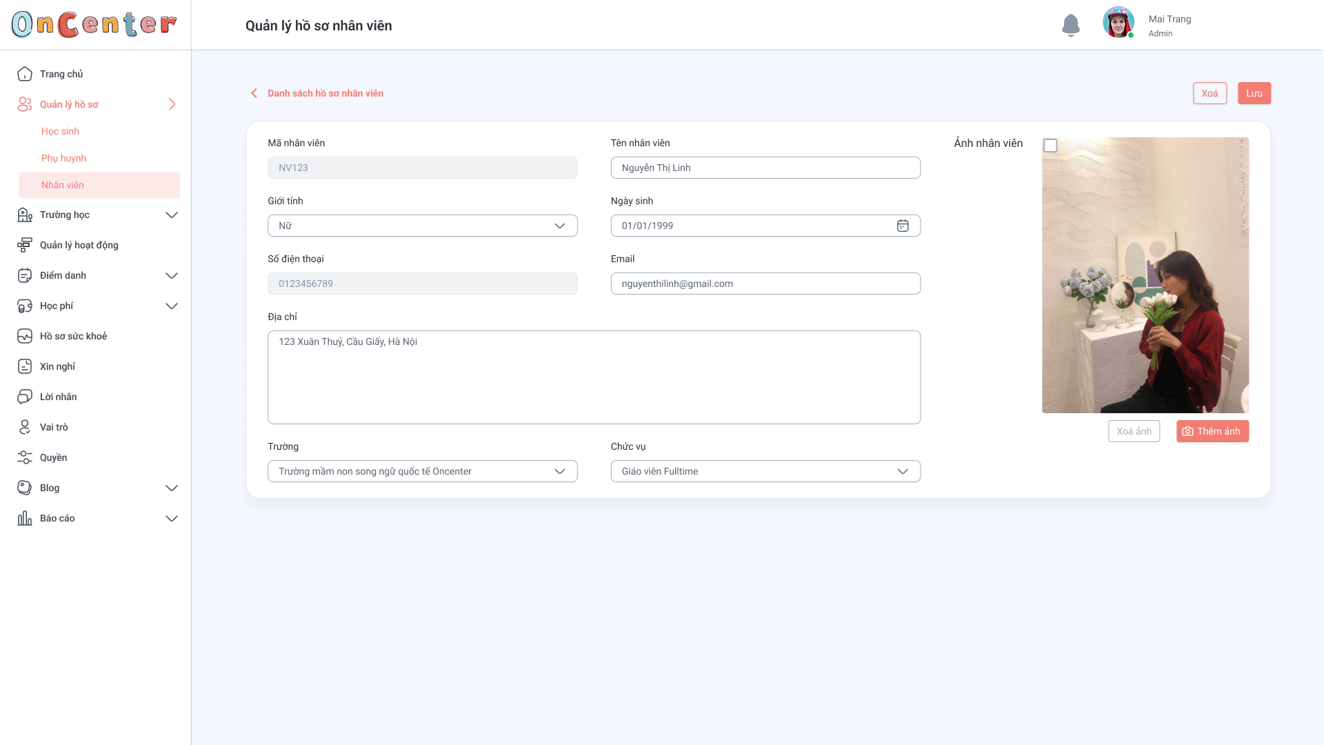 Phần mềm quản lý trường mầm non OnCenter preview 1